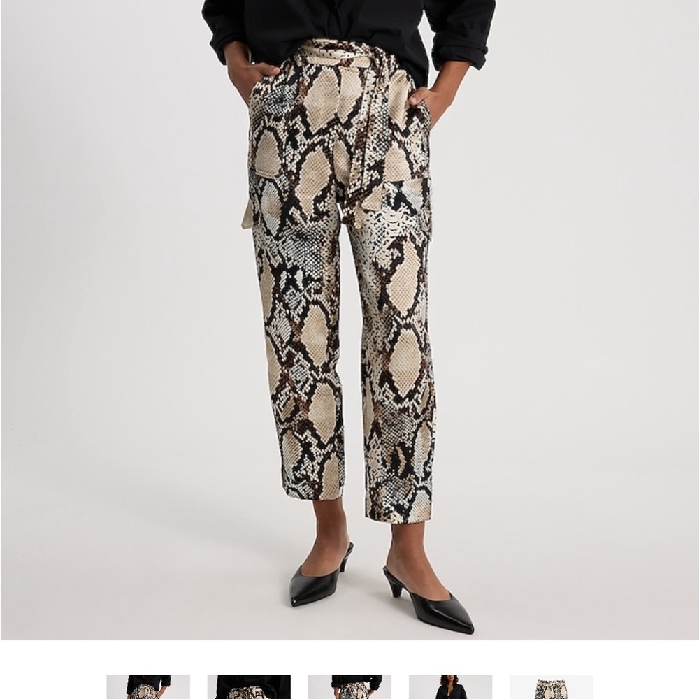 Express High Wasted Snakeskin Cargo Angle Pant